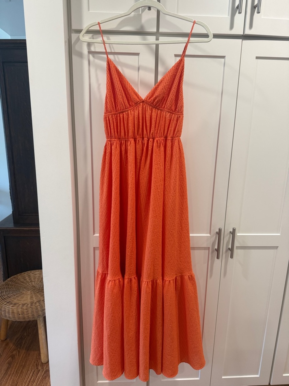 H&M Orange Maxi Dress with Spaghetti Straps
